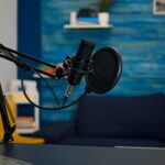 station for recording and speaking during podcast
