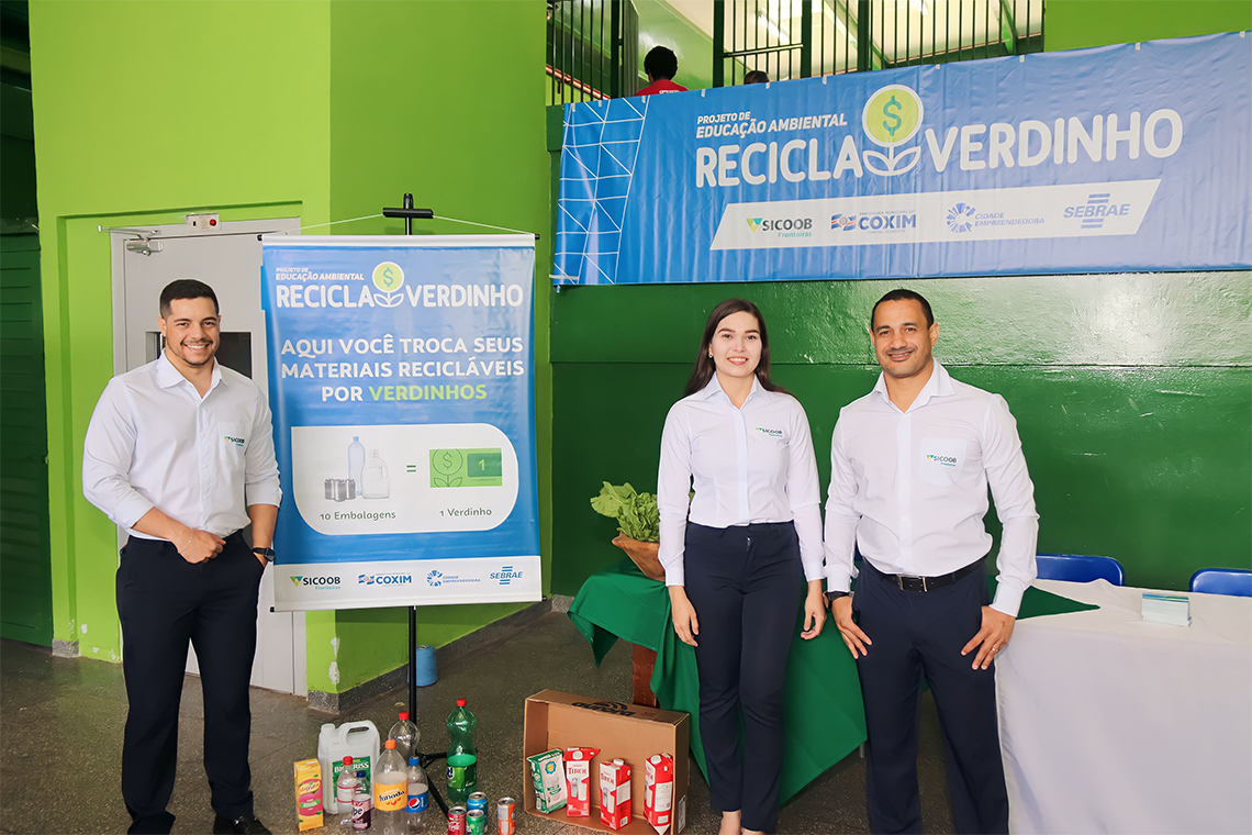 Cooperaitva é parceira do Projeto Recicla Verdinho que promove educação financeira, agricultura familiar e meio ambiente